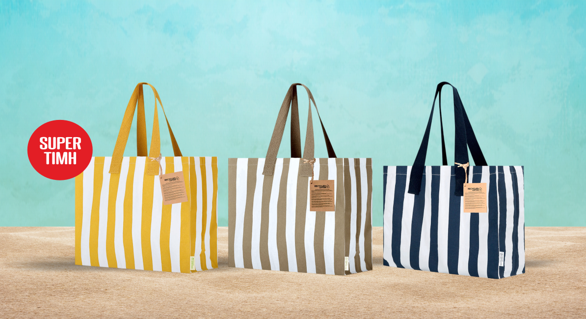 Bαμβακερές τσάντες παραλίας ARTEMIS 45Χ36+19 πιέτα